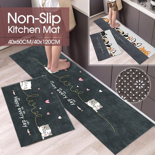 Non-Slip Kitchen Door Carpet Anti-Oil Floor Rug Waterproof Mat Pad Bathroom Home