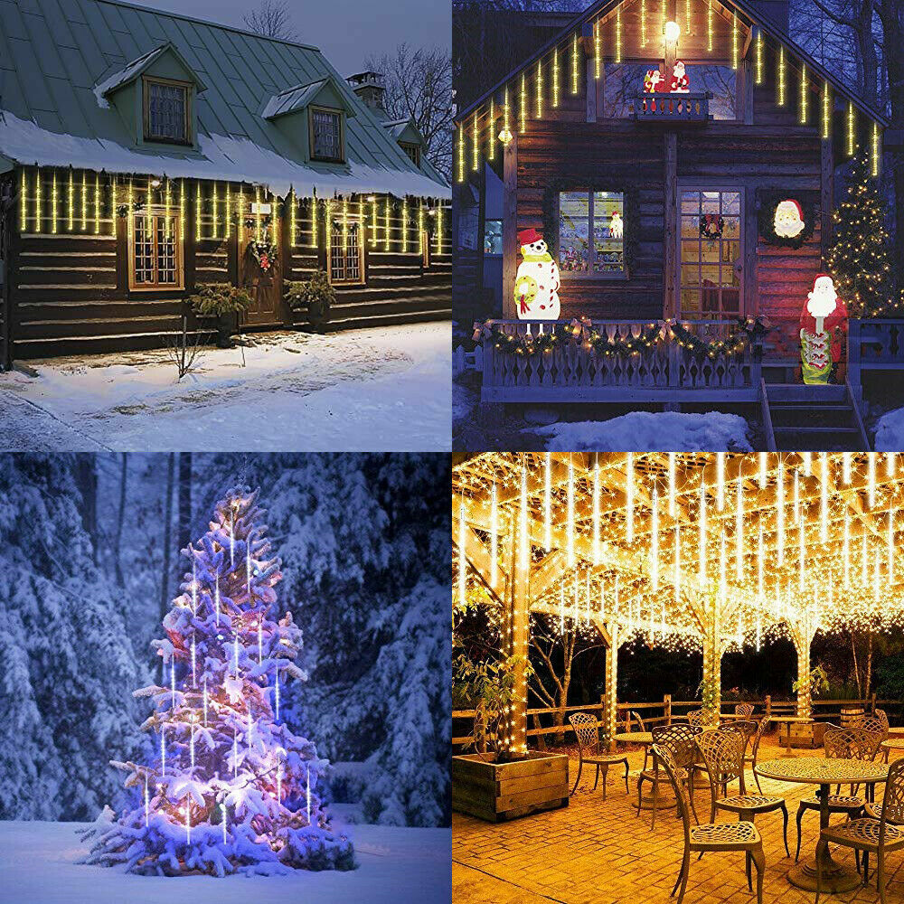 288LED Solar String Light Meteor Shower Rain Tree Flowing Lighting XMAS Party