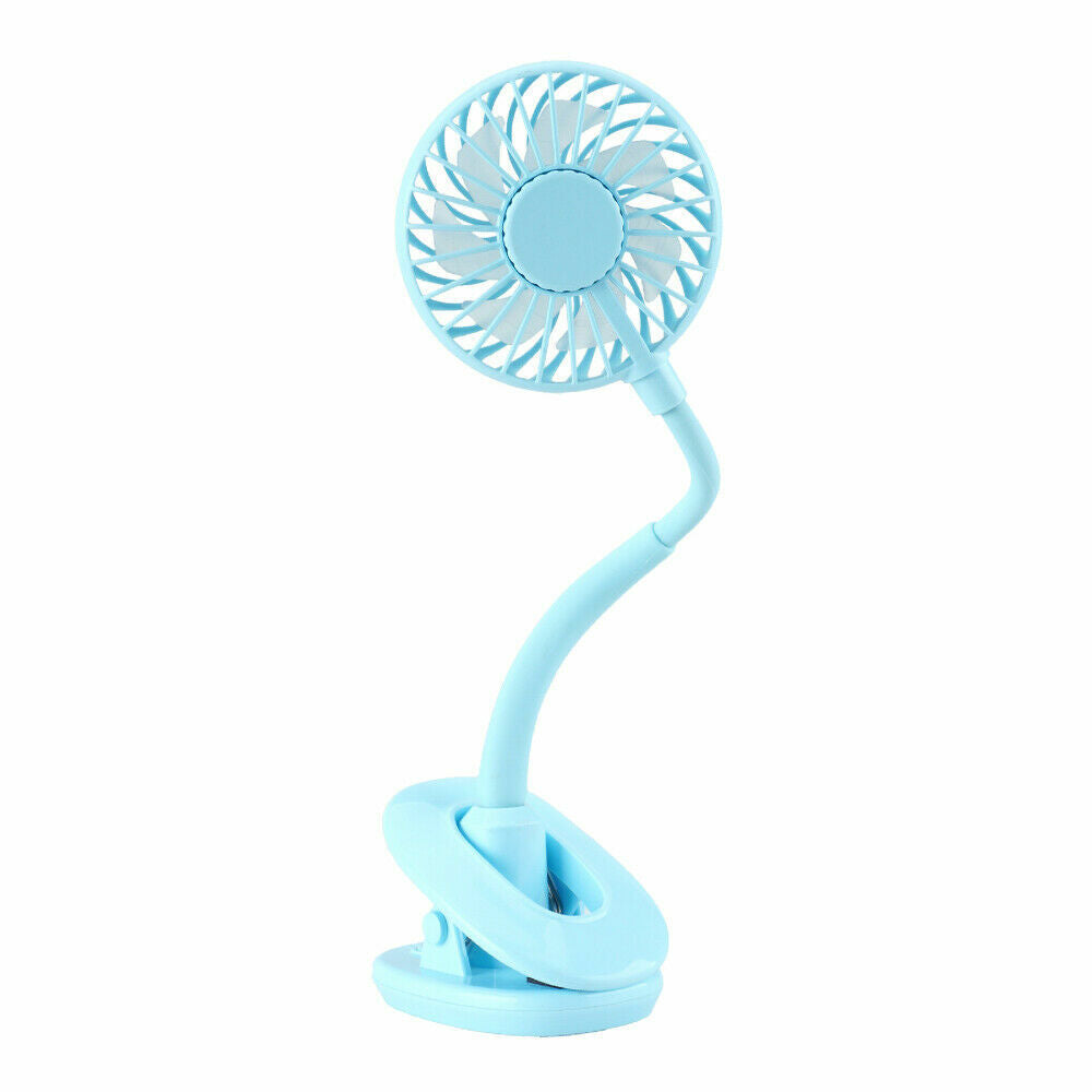 Portable 360° Mini Fan Travel USB Rechargeable Clip On Desk Pram Car Cooling Fan