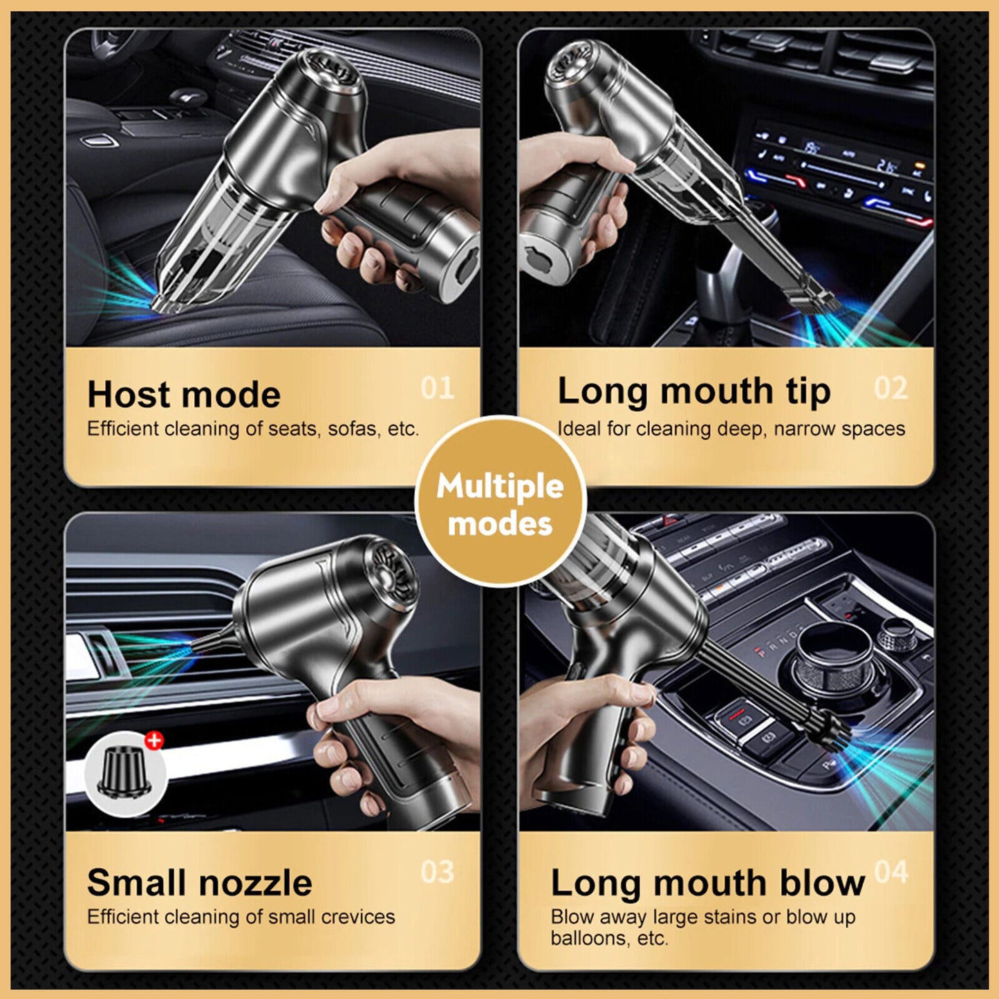 95000PA Wireless Car Vacuum Cleaner Handheld Vaccum Mini Power Suction Dust Blow