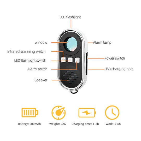 ANTI-SPY SIGNAL BUG DETECTOR HIDDEN CAMERA DEVICE FINDER SURVEILLANCE GADGET