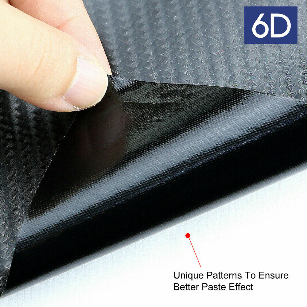 Gloss Black 4D 6D Carbon Fiber Vinyl Car Phone Laptop Wrap Sticker Film