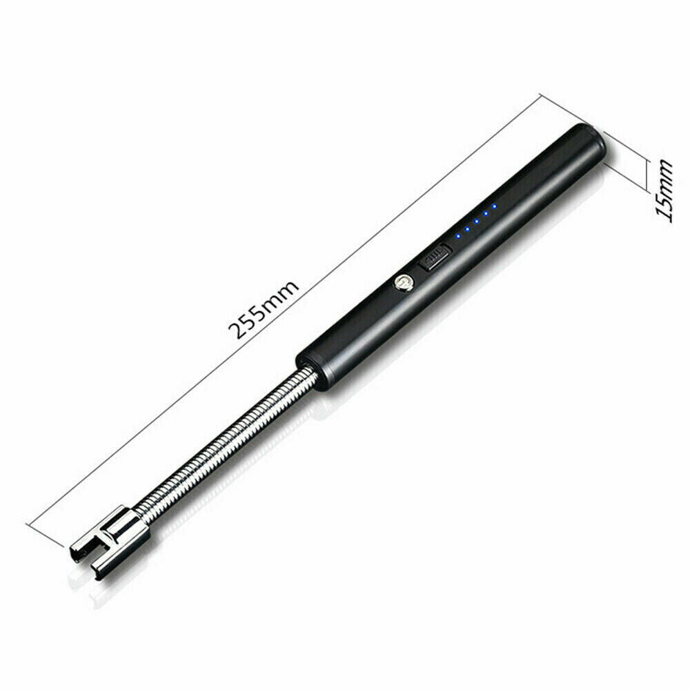 Electric Flameless USB Lighter BBQ Windproof Kitchen Candle Rechargeable Black