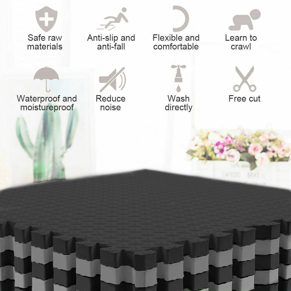 6pcs Interlocking Heavy Duty EVA Foam Gym Flooring Mat Floor Mats Tiles 60x60cm