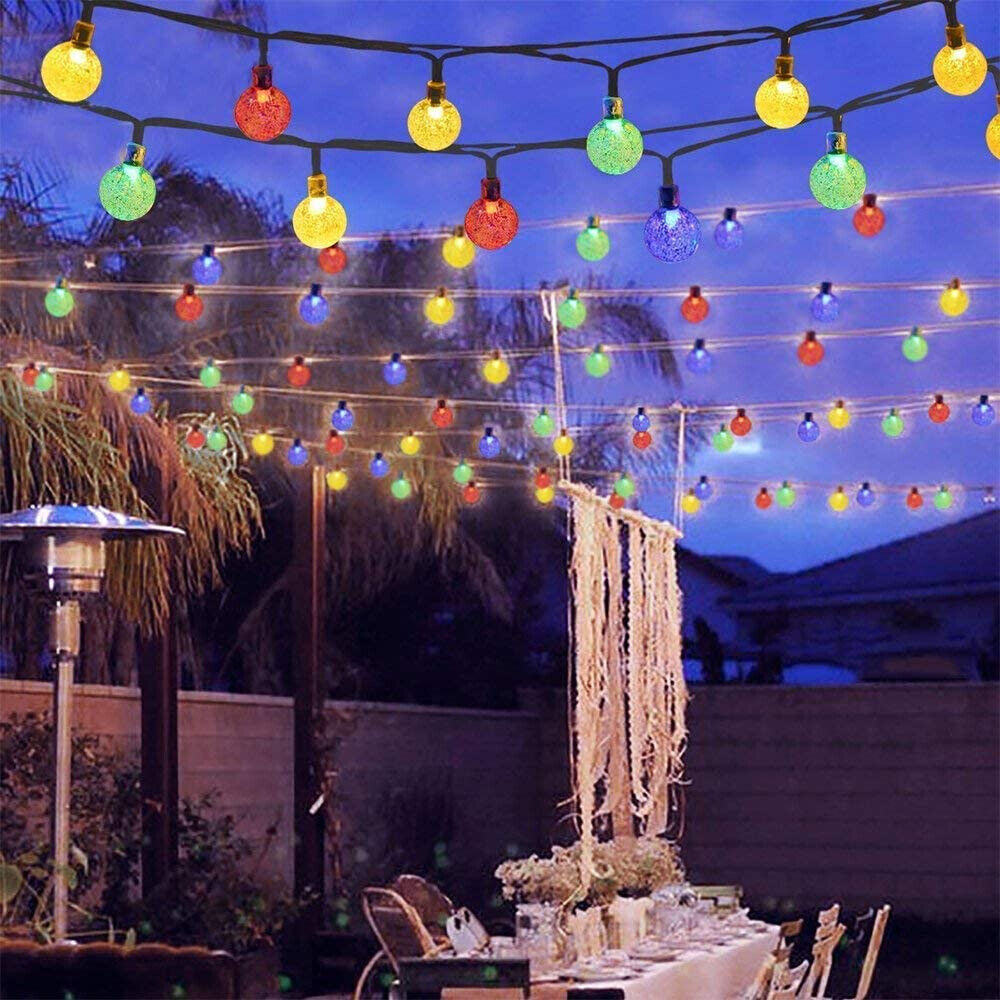 50LED Solar Globe String Fairy Light Outdoor Festoon Party Garden Tree Decor