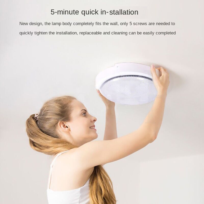 Solar Powered 28cm LED Ceiling Light Bedroom Garden Garage Shed Tent Lamp