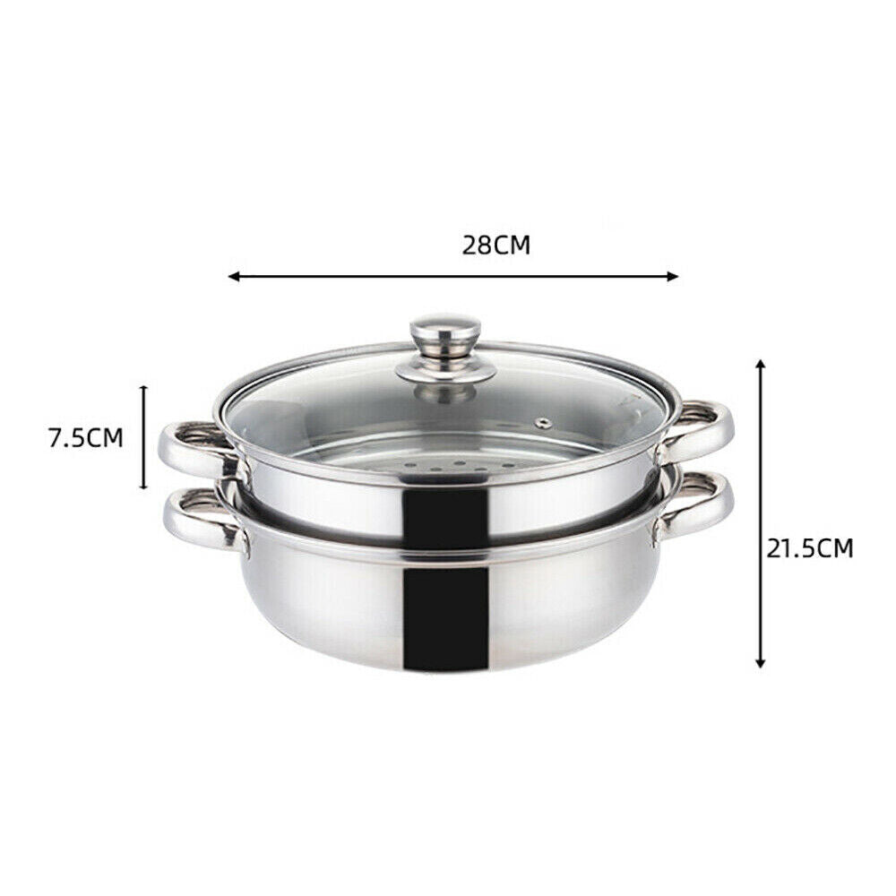 4 /5 Tier Stainless Steel Steamer Meat Vegetable Cooking Steam Pot Kitchen Tool