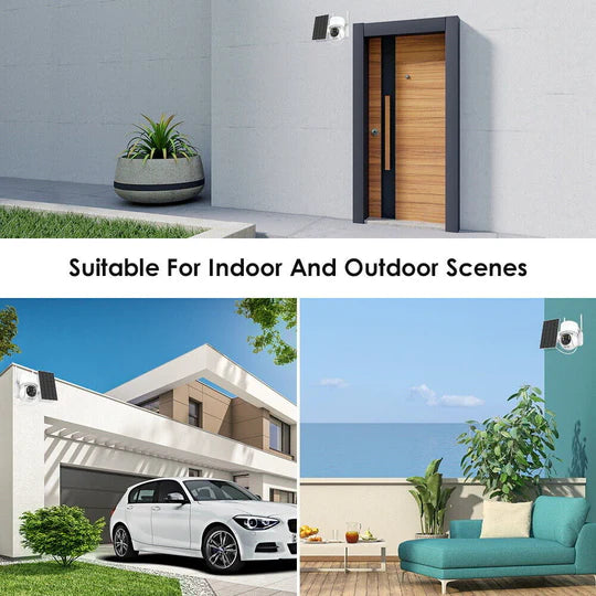 SOLAR SECURITY CAMERA BATTERY POWERED OUTDOOR WIRELESS WIFI CCTV PTZ CAMERA IP