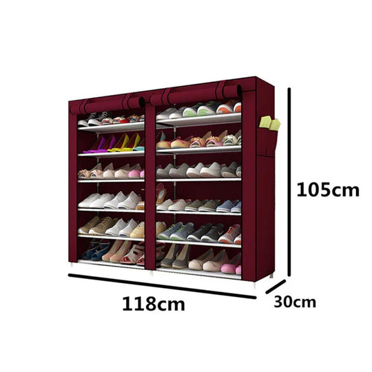 36 PAIRS SHOES CABINET STORAGE SHOE RACK WITH COVER PORTABLE WARDROBE