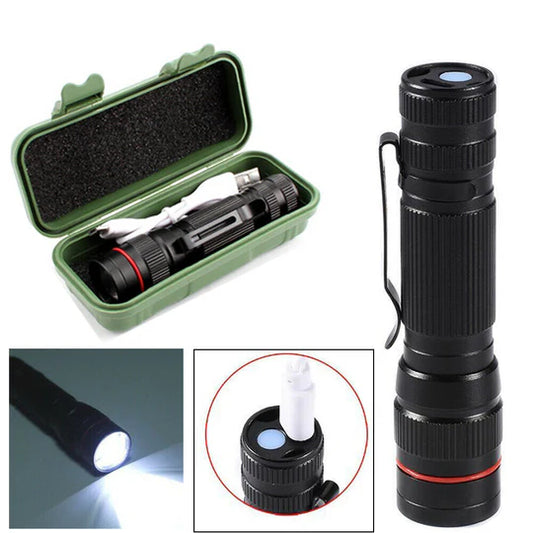 LED FLASHLIGHT ZOOM USB RECHARGEABLE TACTICAL TORCH LIGHT WATERPROOF