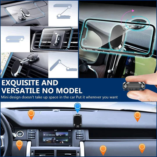 METAL MAGNETIC CAR PHONE HOLDER FOLDING MAGNET DASH MOUNT MOBILE PHONE
