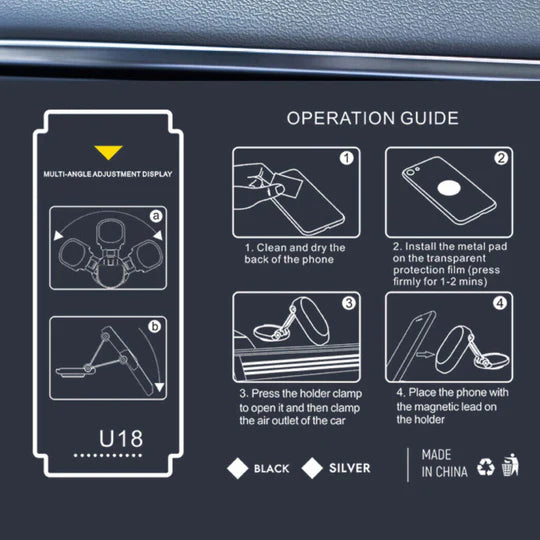 METAL MAGNETIC CAR PHONE HOLDER FOLDING MAGNET DASH MOUNT MOBILE PHONE