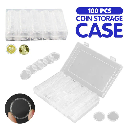 100PCS AUSTRALIAN COIN COLLECTION ROUND STORAGE CASES CAPSULES HOLDER ALBUM