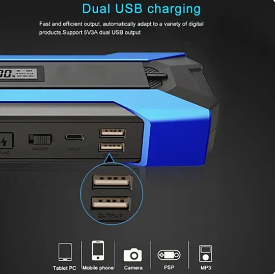 Portable 12V Car Jump Starter 10000mAh Power Bank Pack Battery Charger Booster