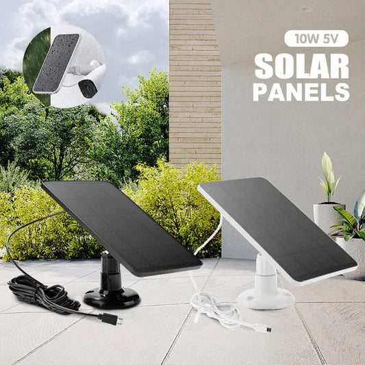 SOLAR PANEL FOR OUTDOOR CAMERA SECURITY CAM MICRO USB BATTERY CHARGER 10W OUTPUT