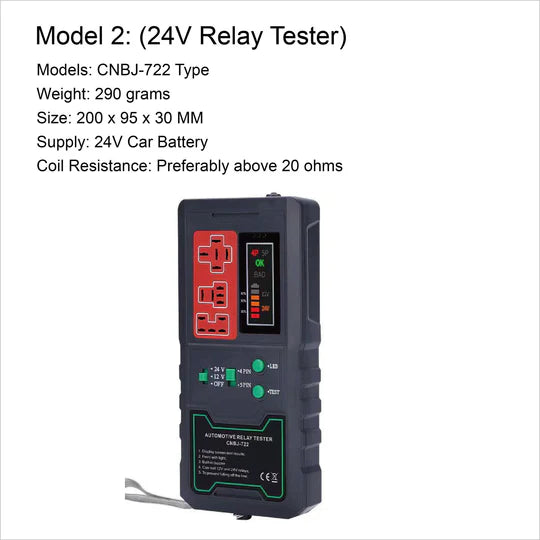 12V & 24V ADVANCED AUTOMOTIVE RELAY TESTER FOR CAR BATTERY