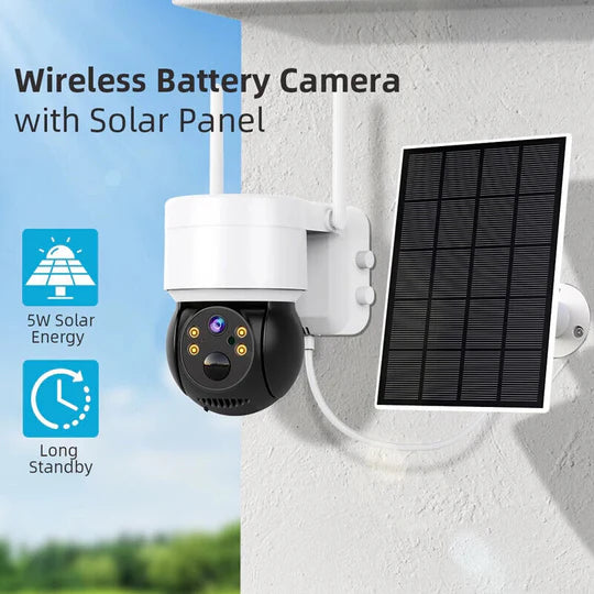 SOLAR SECURITY CAMERA BATTERY POWERED OUTDOOR WIRELESS WIFI CCTV PTZ CAMERA IP