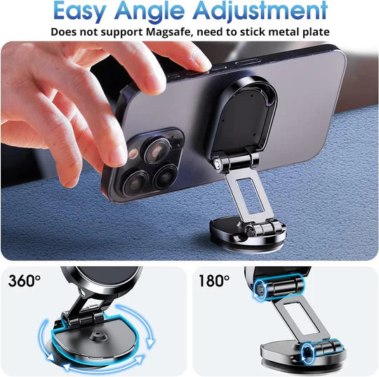 METAL MAGNETIC CAR PHONE HOLDER FOLDING MAGNET DASH MOUNT MOBILE PHONE