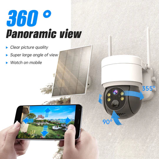 SOLAR SECURITY CAMERA BATTERY POWERED OUTDOOR WIRELESS WIFI CCTV PTZ CAMERA IP