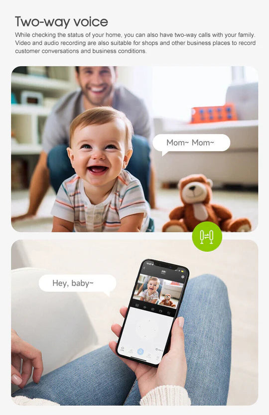 WIFI CAMERA 2K 4MP DUAL LENS NIGHT VISION CAMERA HOME SECURITY BABY IP MONITOR