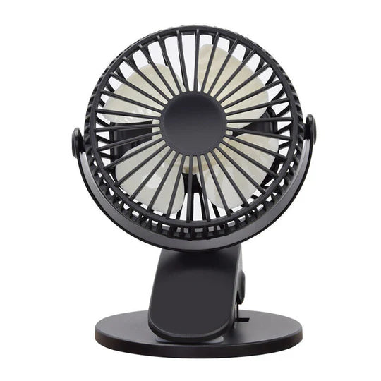 PORTABLE DESK FAN MINI USB RECHARGEABLE QUIET COOLER TABLE CLIP PRAM COOLING