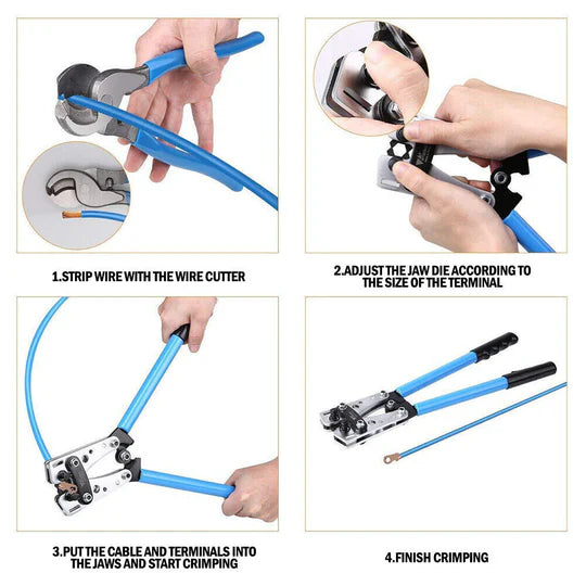 CRIMPING TOOL CABLE CRIMPER WIRE PLUG PLIERS BATTERY TERMINAL LUG HEX 6-50MM²