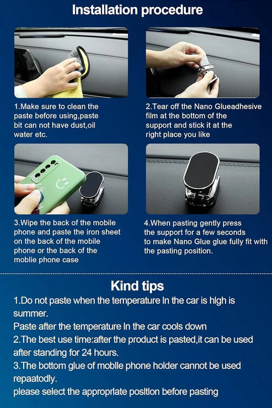 METAL MAGNETIC CAR PHONE HOLDER FOLDING MAGNET DASH MOUNT MOBILE PHONE