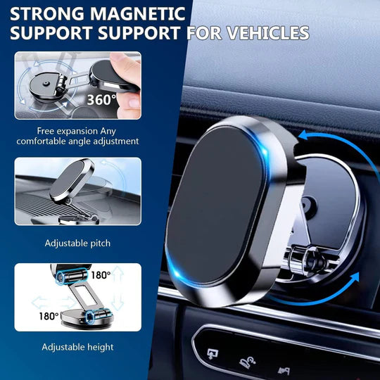 METAL MAGNETIC CAR PHONE HOLDER FOLDING MAGNET DASH MOUNT MOBILE PHONE