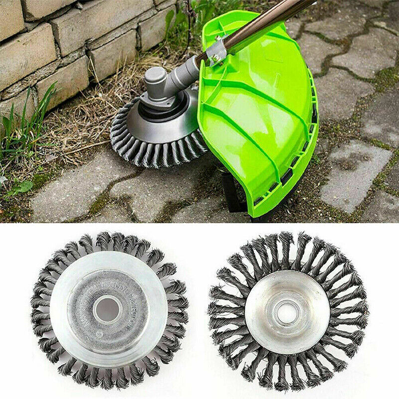 Weed Brush Steel Wire Trimmer Wheel 6/8" Garden Lawn Mower Head Tool Grass Cutter