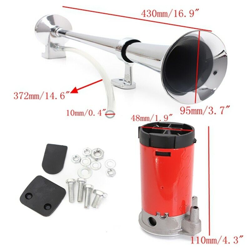 Single Trumpet Air Horn 150db Loud Truck Boat Mega Train Lorry 12V Compressor