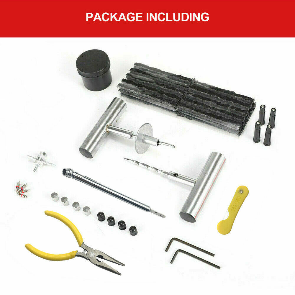 56PCS Tyre Puncture Repair Recovery Kit Heavy Duty 4WD Offroad Plugs Tubeless