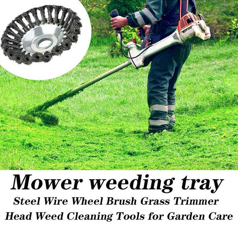 Weed Brush Steel Wire Trimmer Wheel 6/8" Garden Lawn Mower Head Tool Grass Cutter