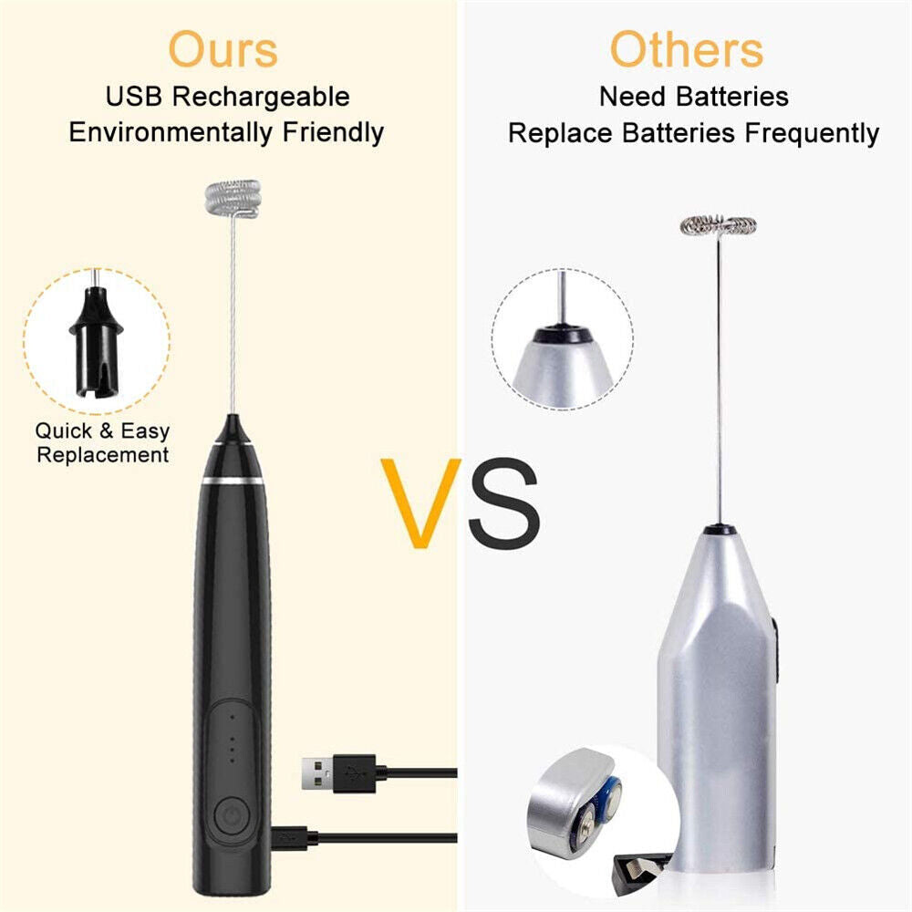 Electric USB Foamer Kitchen Tool Milk Frother Egg Beater Stirrer Whisk Mixer