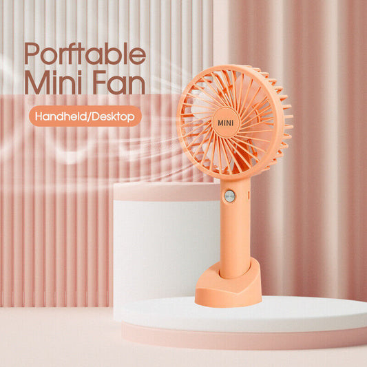 Mini Portable Hand-held Desk Fan Cooling Cooler USB Air Rechargeable 3 Speed