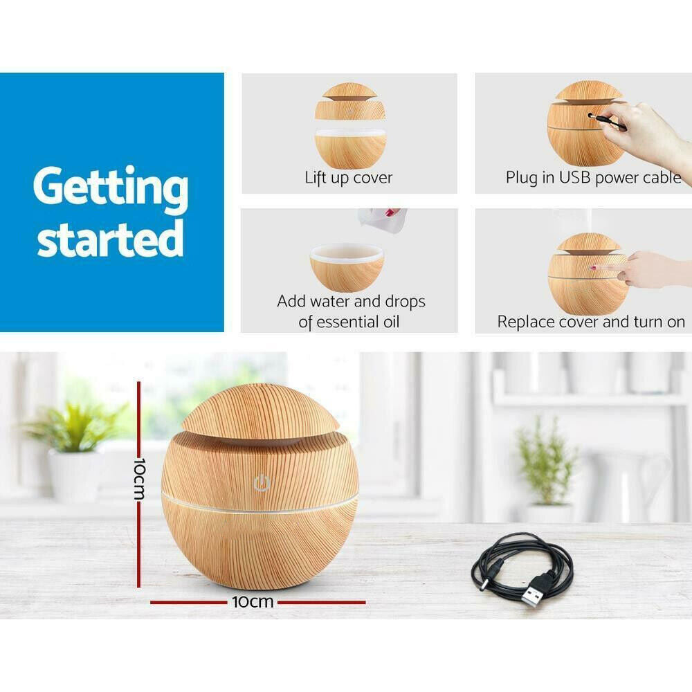 Aromatherapy Diffuser Aroma Essential Oils Air Humidifier LED Light