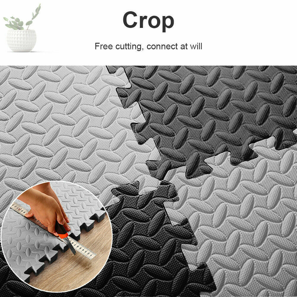 6pcs Interlocking Heavy Duty EVA Foam Gym Flooring Mat Floor Mats Tiles 60x60cm