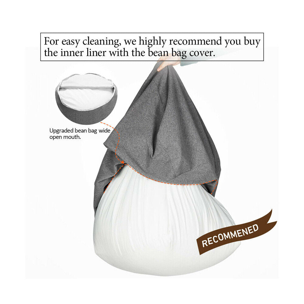 Bean Bag Chairs Couch Sofa Cover Indoor Lazy Lounger For Adults Kids 100x120cm