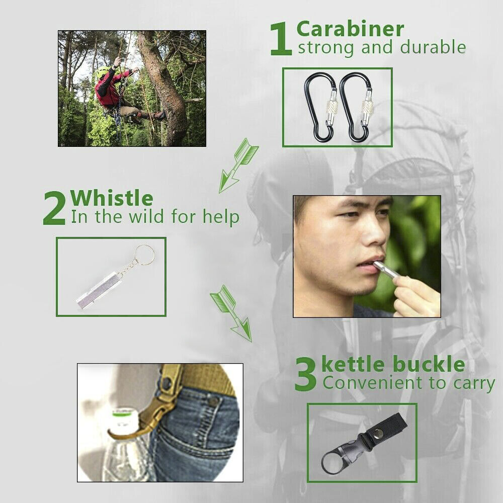 Emergency Survival Equipment Kit Outdoor Tactical Hiking Camping SOS 18Pcs Tool