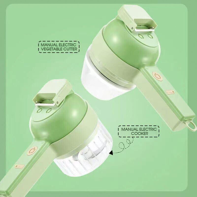 4 In 1 Handheld Electric Vegetable Cutter Multifunction Vegetable Fruit Slicer