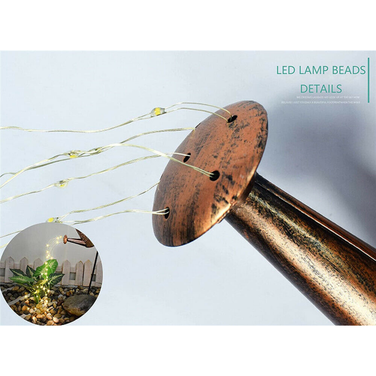 Solar LED Watering Can String Light Shower Outdoor Garden Art Tree Decor Lamp AU