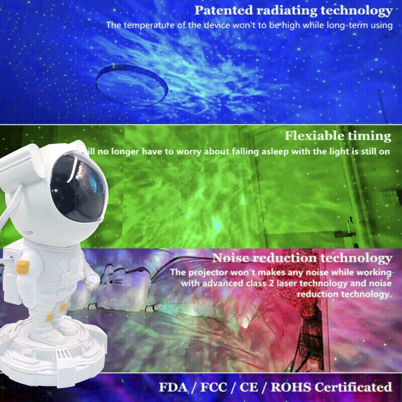 USB LED Astronaut Projector Light Starry Night Light Bedside Table Lamps Speaker