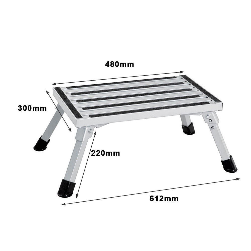 200KG Portable Folding Aluminium Step Caravan Accessories Ladder Stool Trailer