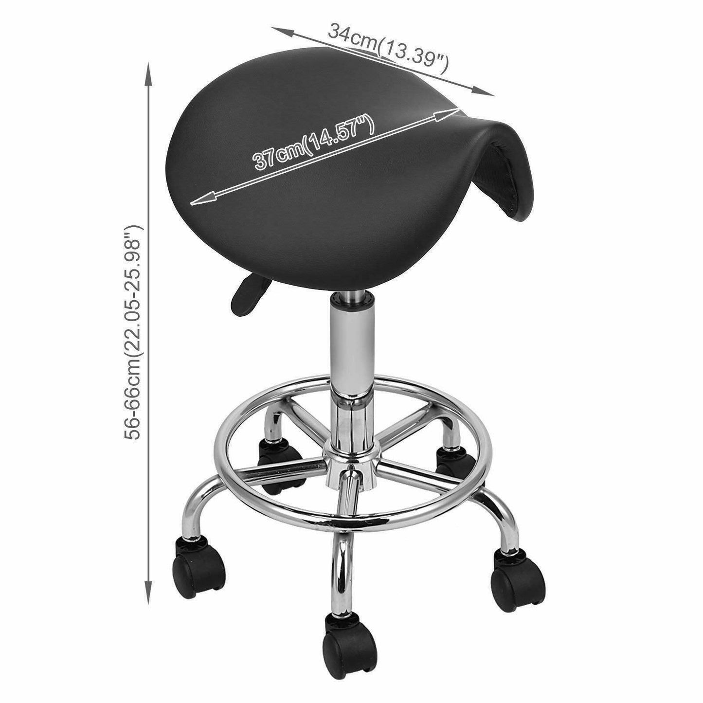 SALON SADDLE BAR STOOL SWIVEL CHAIR MASSAGE BARBER HAIRDRESSING HYDRAULIC LIFT