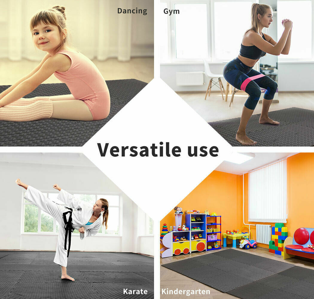 6pcs Interlocking Heavy Duty EVA Foam Gym Flooring Mat Floor Mats Tiles 60x60cm