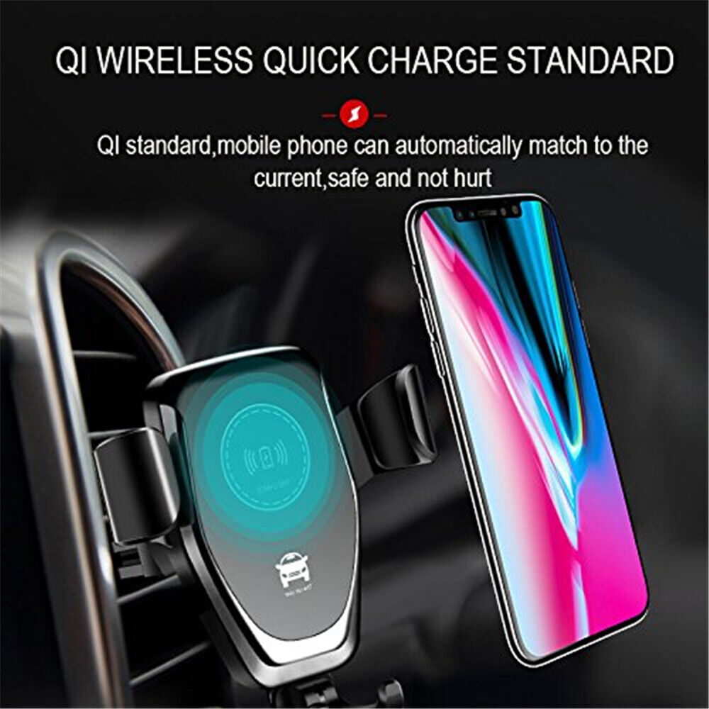 10W Wireless Charger Car Gravity Mount Holder fit for iPhone 15 XS X Samsung S9