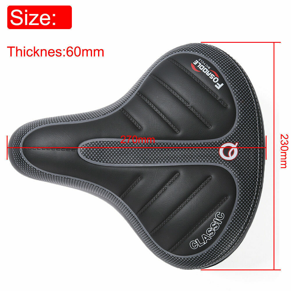 Wide Big Bum Bike Bicycle Gel Cruiser Comfort Saddle Seat Sporty Soft Cushion