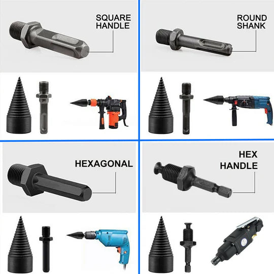 5X SPEED TWIST DRILL BIT WOOD FIREWOOD LOG SPLITTER SCREW SPLITTING CONE REAMER