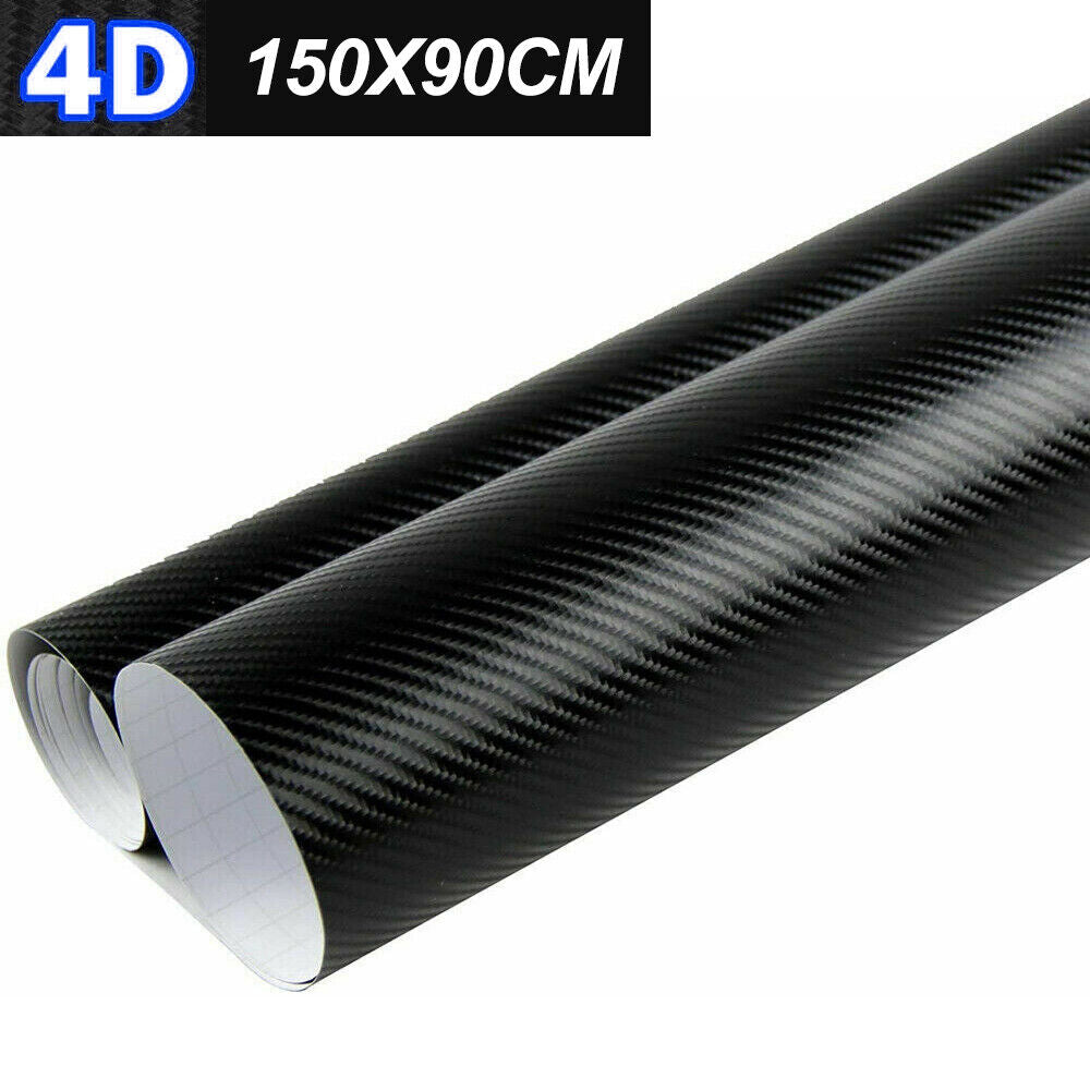 Gloss Black 4D 6D Carbon Fiber Vinyl Car Phone Laptop Wrap Sticker Film