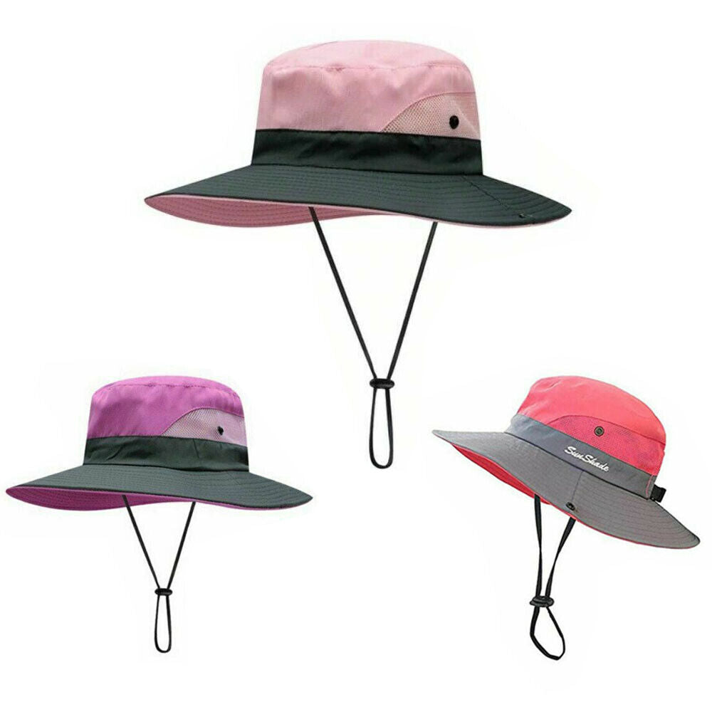 Wide Brim UV Sun Protective Bucket Hat Fishing Hiking Travel Beach Cap