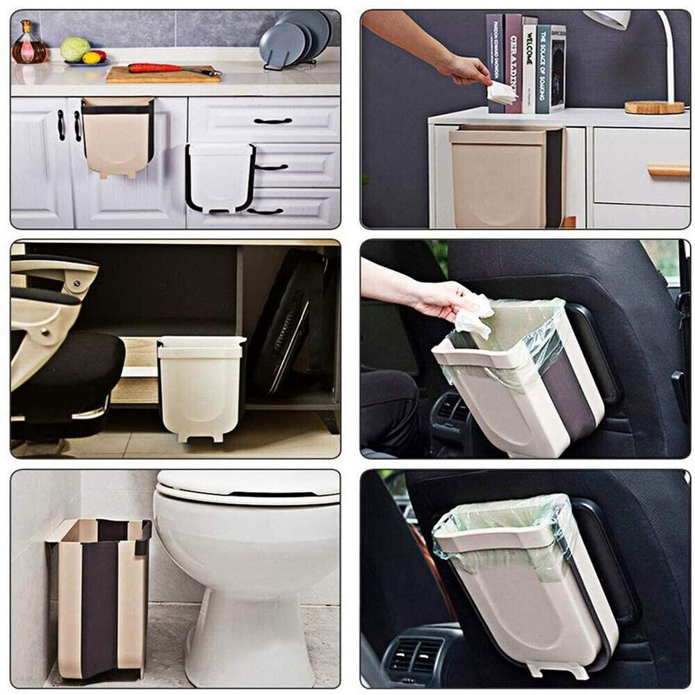 Creative Hanging Folding Waste Bin Kitchen Bin Can Cabinet Rubbish Container Box